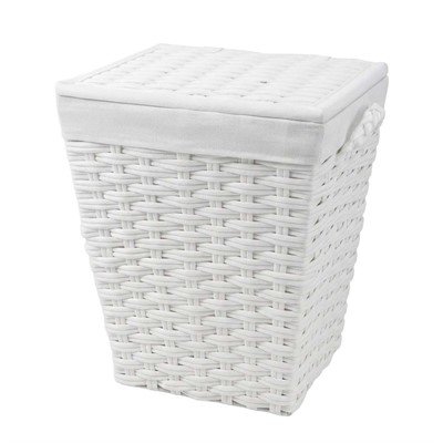 Portabiancheria TNT rett. foderato BIANCO 47X37H56 (base 35X28)