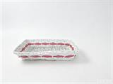 Cesto vimini rett.bianco striscia rossa 49X30H12 Made in China