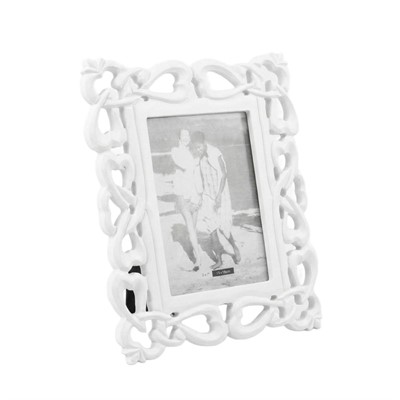 Portafoto intagliato in mdf bianco 23X28 | foto 13x18