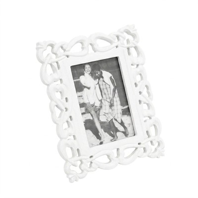 Portafoto intagliato in mdf bianco 18X23 | foto 10x14
