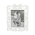 Portafoto intagliato fiocco in mdf bianco 20X27 | foto 12,7X17,8