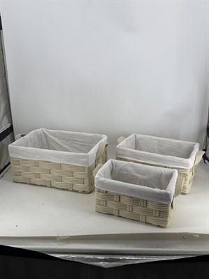 Vaschetta TNT rett. foderata  bianco sabbia S3