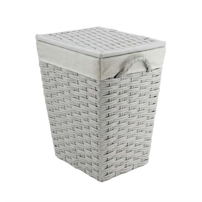 Portabiancheria TNT rett. foderato grigio  47X37H56 (base 35X28)