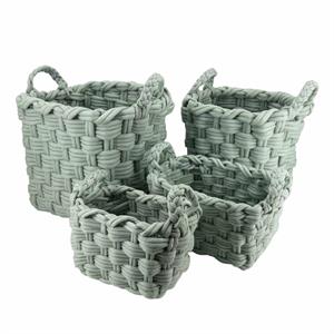 Cesto TNT rettangolare verde salvia 2 manici S4