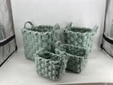 Cesto TNT rettangolare verde salvia 2 manici S4