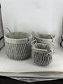 Cesto TNT rett. ovale foderato grigio 2 manici S3