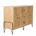 Credenza Kerala mango naturale intagliato 3 Cass.2 A 130X44H97