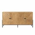 Credenza Kerala in mango naturale intagliato 4 ante 160X45H86