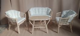 Salotto Wind rattan c/cuscini 1 divano 2p,2 poltrone,1 tavolo