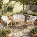 Salotto Wind rattan c/cuscini 1 divano 2p,2 poltrone,1 tavolo