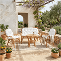 Salotto Sole nat.rattan c/cuscin.1 divano 2p,2 poltrone,1 tavolo