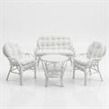 Salotto Sole Bia.rattan c/cuscin.1 divano 2p,2 poltrone,1 tavolo