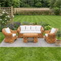 Salotto Leader rattan c/cuscini 1 divano 3p, 2 poltrone,1 tavolo