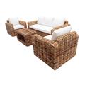 Salotto Borneo rattan c/cuscini 1 divano 3p, 2 poltrone,1 tavolo