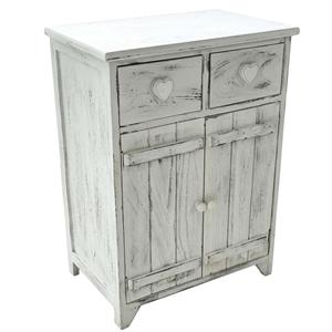 Credenzina abete bianco shabby 2 ante + 2 cass.52x31h73