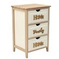 Cassettiera abete naturale 3 cass.bianchi scritte 36x28h68