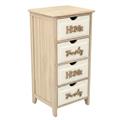 Cassettiera abete naturale 4 cass.bianchi scritte 36x28h88