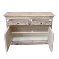 Credenza legno di mango bianca intagliata  cm 120x40x80h