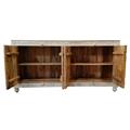 Credenza mango bianca e azzurra 3 ante top naturale180x40x90h