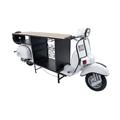Mobile bar scooter bianco in metallo e mango cm 245x65x105h