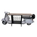 Mobile bar scooter bianco in metallo e mango cm 245x65x105h