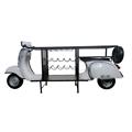 Mobile bar scooter bianco in metallo e mango cm 245x65x105h