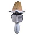 Mobile bar scooter bianco in metallo e mango cm 245x65x105h