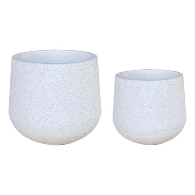 Portavaso graniglia terrazzogrigio in set di 2 diam. cm 39x34h