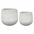 Portavaso fibrocemento beige in set di 2 diam. cm 39 x 34 h