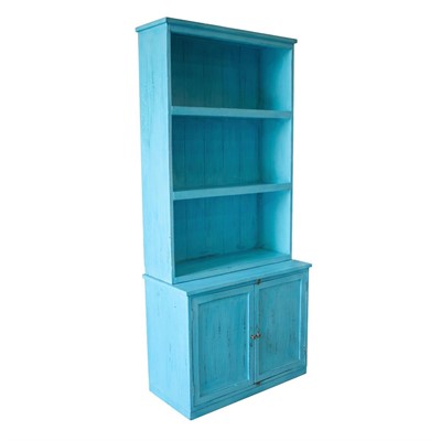 Mobile con sopralzo a giorno in teak turchese cm 95x46x213h