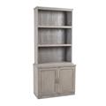 Mobile con sopralzo in legno di teak grigio cm 96x46x215