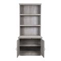 Mobile con sopralzo in legno di teak grigio cm 96x46x215