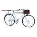 Consolle espositore bici azzurra in mango e metallo 190x45x100h