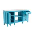 Mobile in teak turchese con piano in marmo cm 184x54x92h