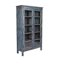 Vetrina in teak blu anticato cm 108x44x183h