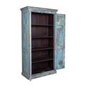Armadio azzurro anticato in legno di teak cm 105x46x202h