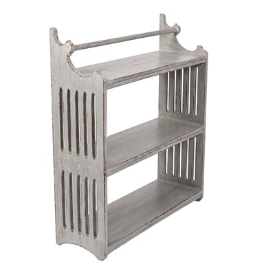Scaffale legno di teak bianco anticato cm 69x24x115 h