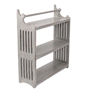 Scaffale legno di teak bianco anticato cm 69x24x115 h