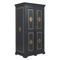 Armadio due ante legno di mango blu con ottone  cm 90x55x180h