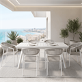 Tavolo allungabile Noah cm 110x200-300x76h alluminio bianco
