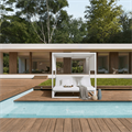 Lettino doppio Rain alluminio bianco 198x198x200h con copertura