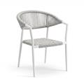 Poltrona Camila cm 57x60,5x76,5h alluminio bianco corda grigia