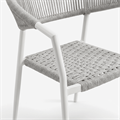 Poltrona Camila cm 57x60,5x76,5h alluminio bianco corda grigia