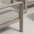 Salotto Nova alluminio beige divano 3 p., 2 poltrone, 1 tavolo