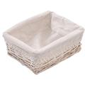 Cesto rettangolare in vimini bianco 25X20H9