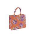 Borsa tela arancio stampa fiori 40x15h32