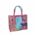 Borsa tela rossa stampa animali 40x15h32