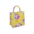 Borsina tela gialla stampa fiori 25X15h25
