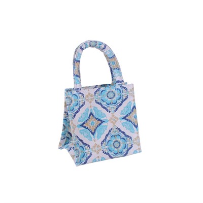 Borsina tela stampa blu15X12h15