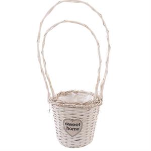 Cesto sposi in vimini bianco Ø25H58 in set di 2 